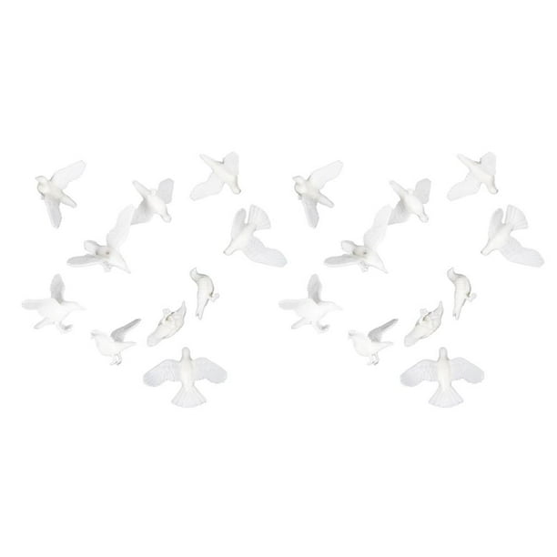 Paquete de 20 accesorios de Decoración de arena Macarena Modelo animal de paloma de plástico DIY