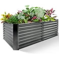thumbnail image 1 of Raised Garden Bed, 6x3x1FT Galvanized Planter Garden Raised Box Set of 2 - Upgraded Quality and Construction, Open Base with Safety Edge and Glove, Beige, 1 of 9