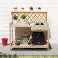 thumbnail image 4 of Gymax Garden Potting Bench Table w/Lattice Trellis Removable Drawer Top & Lower Shelf, 4 of 10