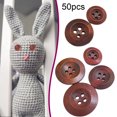 thumbnail image 3 of Farfi 50Pcs Button 4 Holes Non-burr Wood Decorative Wooden Buttons for Crafting (18mm), 3 of 11