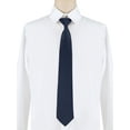 thumbnail image 2 of Corbata de hombre preatado con cremallera INSPIRE CHIC para el Día del Padre, color sólido, formal y casual, ajustable, corbata ancha de color azul oscuro, larga de 48 cm/18.9', 2 of 5