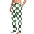 thumbnail image 2 of FORMRS Mens Pajama Pants with Pockets Sleepwear Lounge Bottoms Sizes S-2XL, Green and White Plaid Pattern, 2 of 7