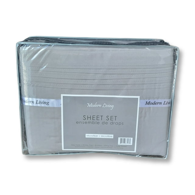 Cotton House - Microfiber Sheet Set, Wrinkle Free, Twin Size, Grey