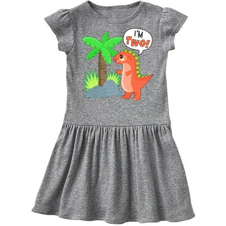 

Inktastic I m 2! Cute Dinosaur Birthday Tyrannosaurus Gift Toddler Girl Dress