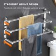 thumbnail image 4 of Towel Bars Freely Retractable 20-30 Inche Stainless Steel 304 Bath Towel Rack Strong 3M Adhesive Bathroom Wall-mounting Free mounting Hole-Installing washroom Kitchen Space Saving Black-3 Bars, 4 of 8