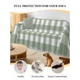 thumbnail image 4 of Sage Green Buffalo Plaid Couch Cover for 2 Cushion Sofa, Farmhouse Green White Checkered Washable Loveseat Sofa Covers Slipcover for Sectional Sofas L-Shaped, Couch Throw Cover 71"x118", 4 of 9