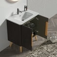 thumbnail image 2 of FFZ U136-Etna30F-308 Etna 30" Brushed Black Oakt Bathroom Vanity With Sink, Freestanding & Wall Mounted Bathroom Cabinet Options For Modern Bathrooms, Kd, 2 of 6