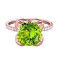 thumbnail image 2 of 2.30 Ct. Ttw Diamond And Cushion Cut Peridot Ring In 10K Rose Gold, 2 of 7