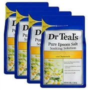 Dr. Teal's Comfort & Calm Bath Soak Gift Set (4 Pack, 3lbs Ea.) - Chamomile Essential Oils Blended with Pure Epsom Salt - Calm Your Mind & Body, Ease Aches & Pains - at Home Spa Kit