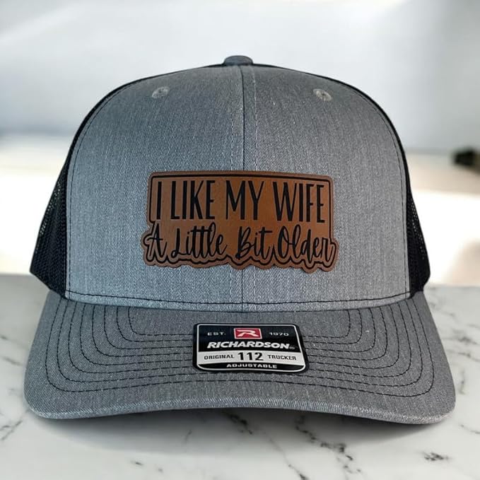 Mars NY I Like My Wife A Little Bit Older hat Funny Trucker Daddy Hat (Heather)