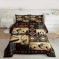 thumbnail image 2 of jejeloiu Bass Big Fish Full Size Comforter Sets,Ocean Sea Animal Bedding Comforter Set,Retro Aztec Geometric Bedding Sets For Boys,Microfiber Bedroom Decor Reversible,3pcs, 2 of 8