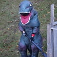 thumbnail image 3 of Disfraz inflable de dinosaurio Piamif para adulto, T-Rex, negro, 3 of 7