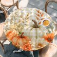 thumbnail image 4 of Round Table Cover 45-54 Inch Fall Pumpkin Waterproof Reusable Table Cloth Round Fitted Vinyl Tablecloth with Elastic Edged for Parties Outdoors, Autumn Thanksgiving Harvest Leaves Floral Plaid, 4 of 9