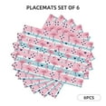 thumbnail image 3 of Placemats Set of 4 / 6, pink flamingo anchor cute stripe Placemats for Dining Table Indoor/Outdoors Heat Resistant Washable Placemats 18" x 12", 3 of 8