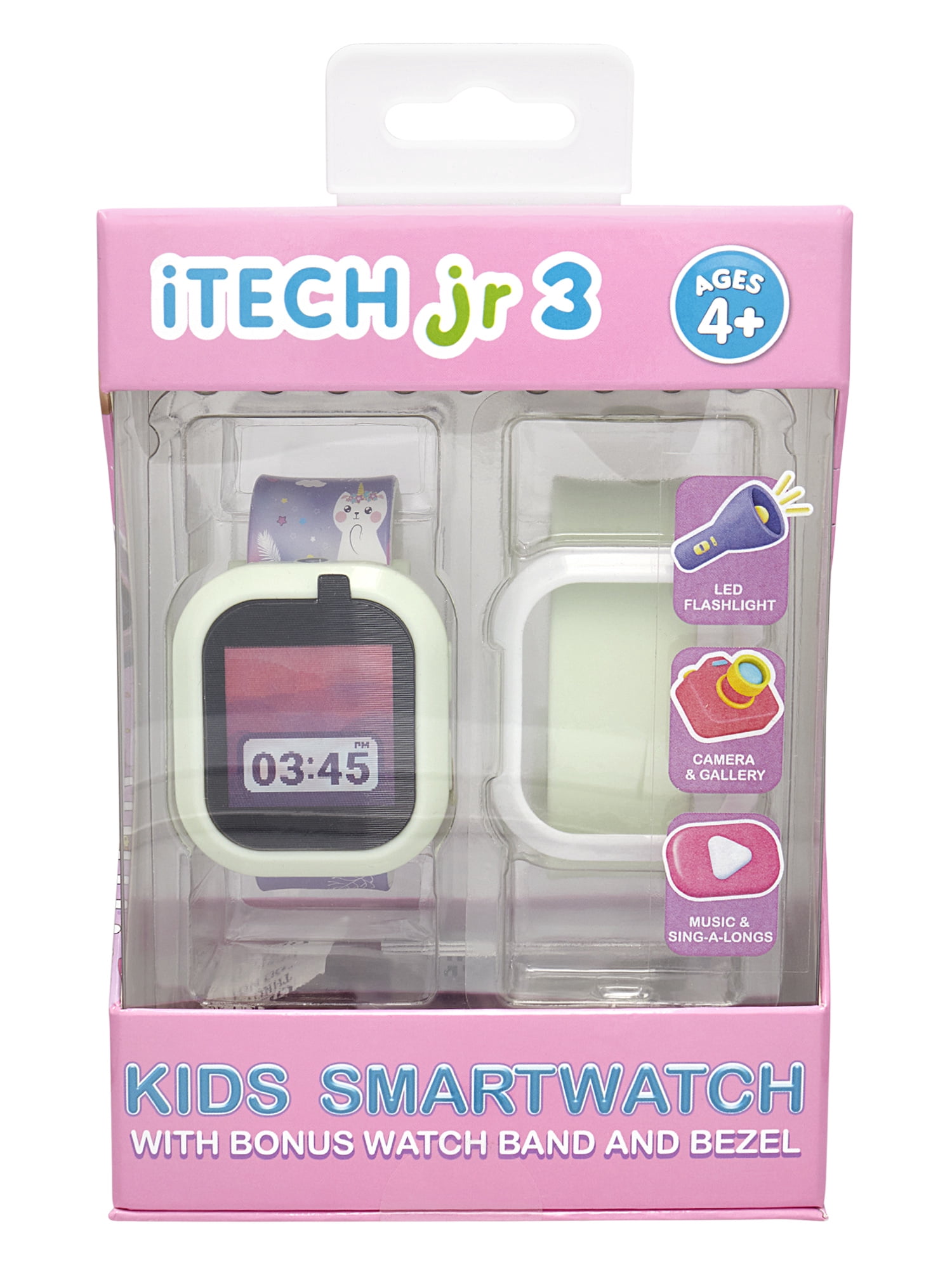 Itech Junior Kids Girls Caticorn Bluetooth Enabled Smartwatch with Interchangeable Straps and Bezels