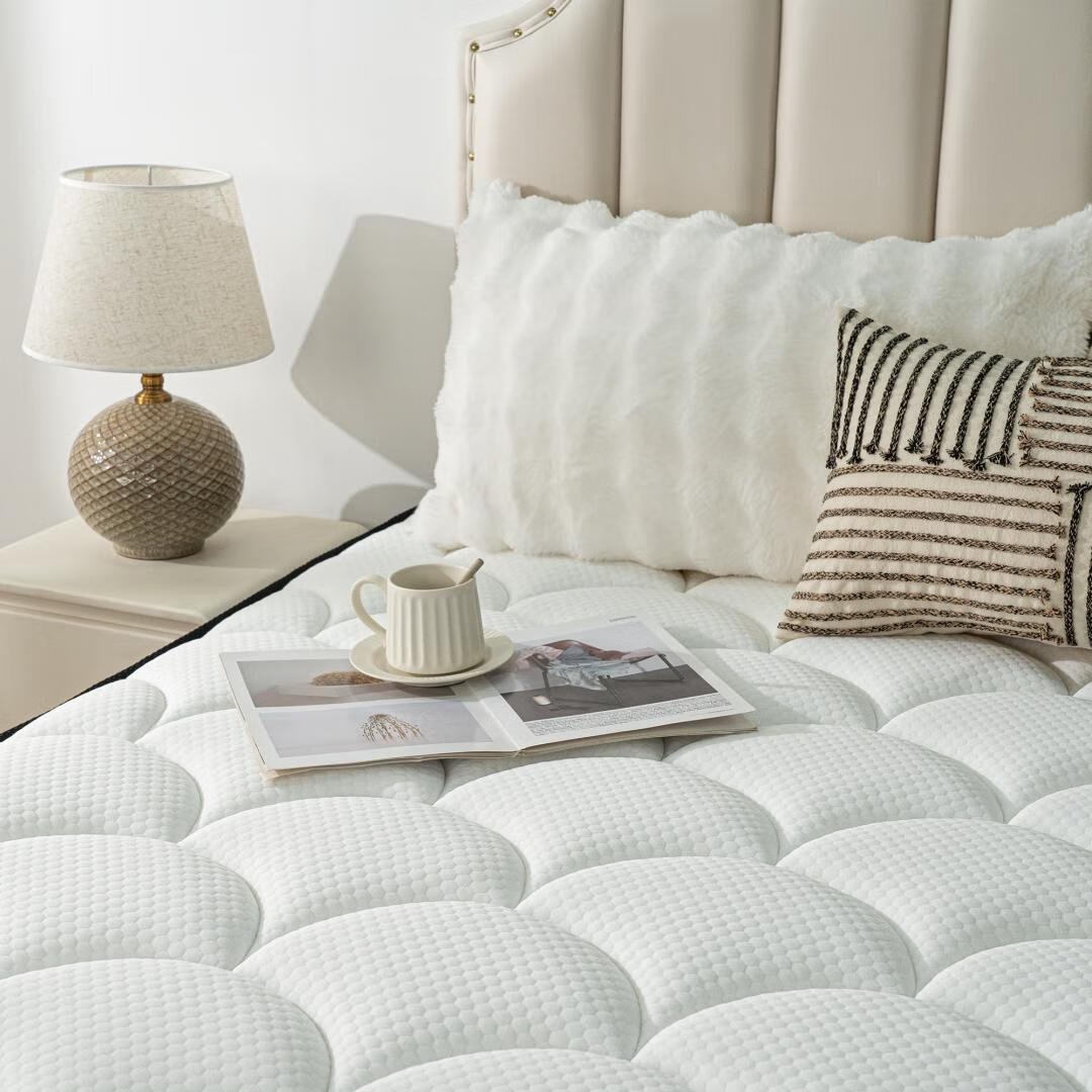 Queen Rose 14'' Queen Size Hybrid Mattress with Pocket Spring and Memory Foam, Medium Firm