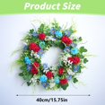 thumbnail image 3 of ZLBDYG Patriotic Holiday Wreath for Front Door - 15.7Inch Red White Blue Artificial Floral Decor | Rustic Memorial Day, 4th of July, Veterans Day Centerpiece | Indoor/Outdoor Porch & Wall Hanging, 3 of 7