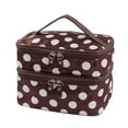 thumbnail image 1 of Travel Cosmetic Makeup Bag Organizer Double Layer Dot Pattern Toiletry Bag Case Pouch With Mirror For Woman, 1 of 7
