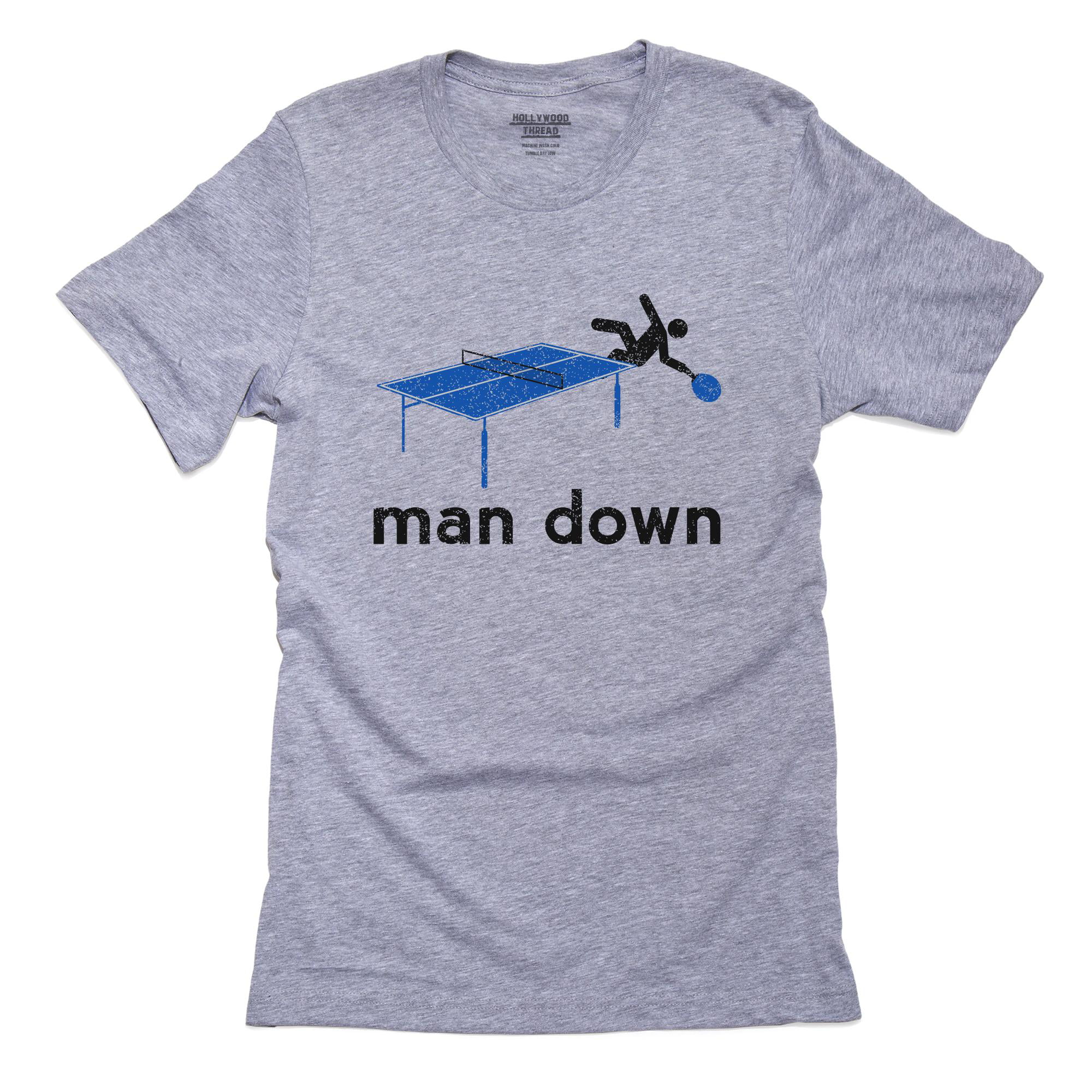 Man Down Ping Pong Table Tennis - Funny Men's Grey T-Shirt - Walmart.com