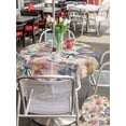 thumbnail image 5 of Outdoor Tablecloths with Umbrella Hole & Zipper, Vintage Flowers Round Tablecloth 54 Inch, Spring Watercolor Floral Dragonflies Beige Waterproof Table Cloth, Patio/Pool/Picnic Table Covers, 5 of 8