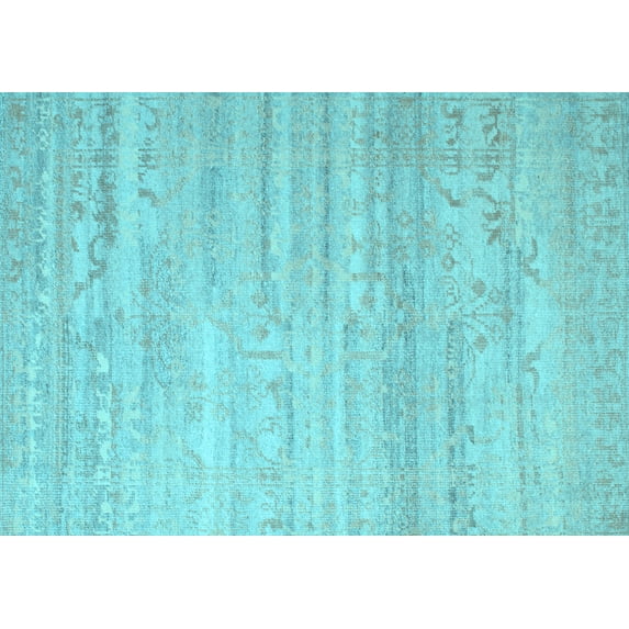 Ahgly Company Indoor Rectangle Abstract Light Blue Contemporary Area Rugs, 2' x 5'