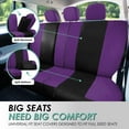 thumbnail image 5 of FH Group, 3 Row 8 Seater Purple Seat Covers Set w/ Steering / Belt Cover / Black Floor Mat, 5 of 8