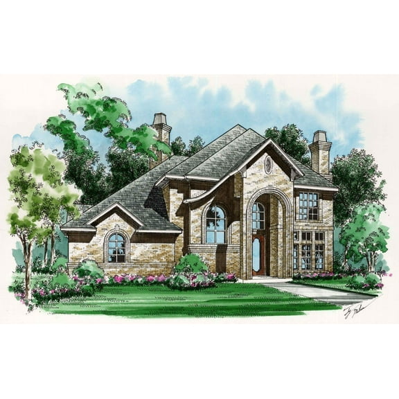 015-807: Luxury Traditional 5 Bed, 5 Bath Luxury Home Plan, 3839 Sq Ft: Full Blueprints with License to Build by Home Plan Marketplace - Lesuto
