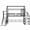 Black, variant on URTR Twin Size Metal Playhouse Loft Bed with Slide and Stairs, Heavy Duty Twin Loft Bed Frame with Storage Shelves for Bedroom, Pink