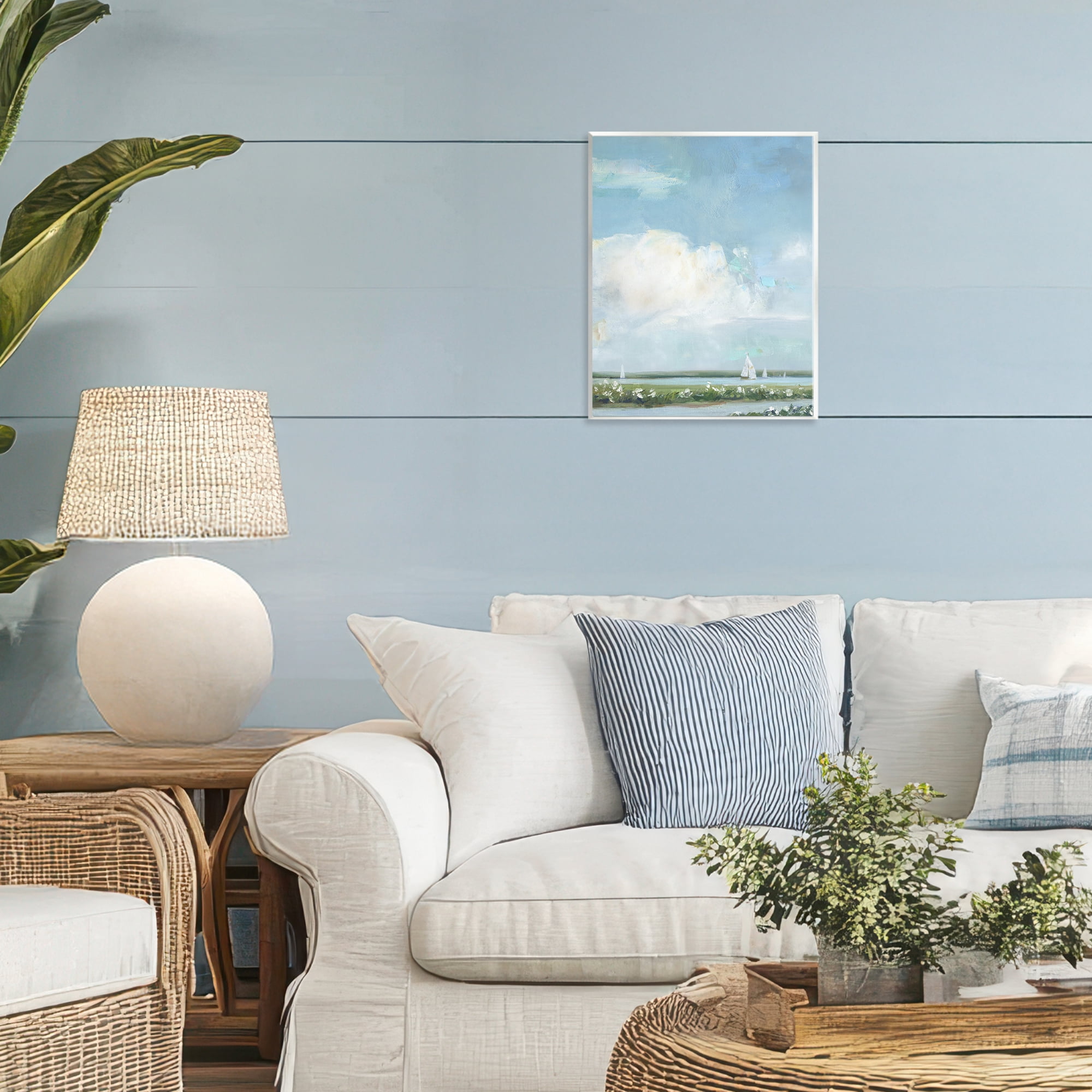 Stupell Industries Seaside Sailing Along Meadow Wall Plaque Art, design by Sally Swatland