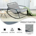 thumbnail image 4 of SUZUZI Large Padded Rocking Chair, Oversized Patio Metal Lounge Rocker with Cushion, 450lbs Comfy Glider Chairs with Footrest and Side Pocket, Grey, 4 of 10