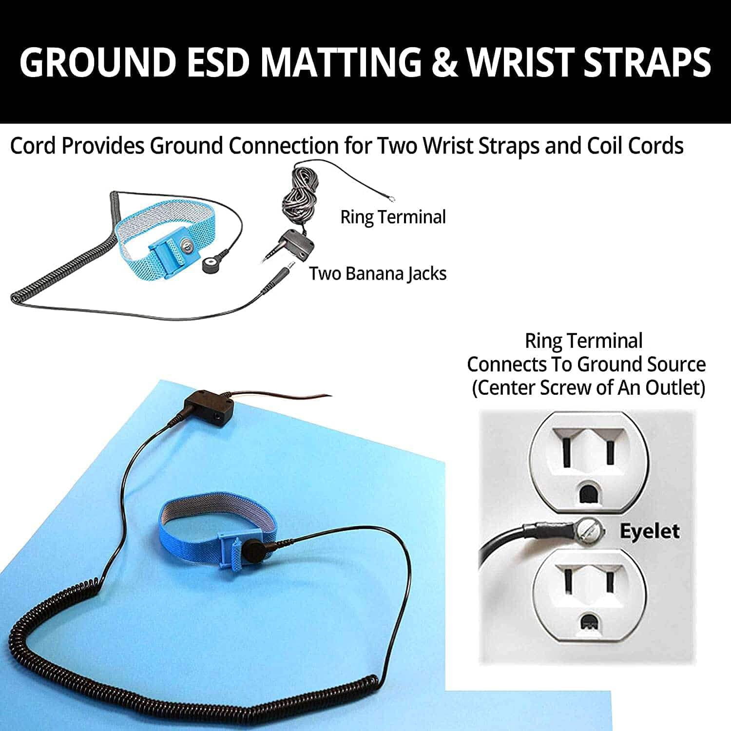 RubberSTAT D8 Anti-Static ESD Rubber Table Mat - Cut Mats