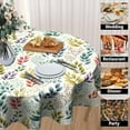 thumbnail image 4 of Leaf Round Tablecloth 60 Inch - Colorful Floral Leaves Table Cloth Spring Summer Botanical Foliage Table Covers Decorative for Holiday Kitchen Dinning Outdoor, 4 of 7