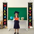 thumbnail image 3 of 2pcs Welcome Back To School Hanging Banners Home Decor Oxford Cloth Material Multicolor Porch Sign Photo Props Supplies, 3 of 8