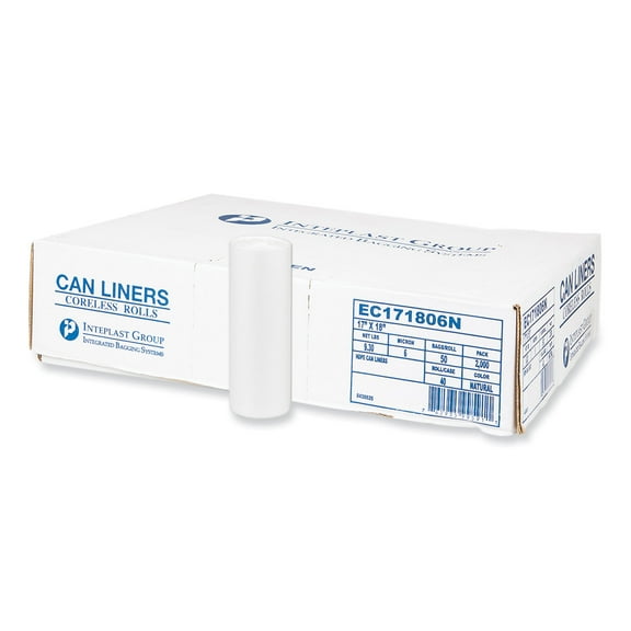 High-Density Commercial Can Liners 4 gal 6 microns 17" x 18" Clear 2000/Carton EC171806N