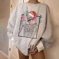 thumbnail image 2 of Pompotops Chandails en Molleton de Noël Décontractés pour Femmes Col Rond Imprimé Manches Longues Blouse T-shirt Tops, 2 of 5