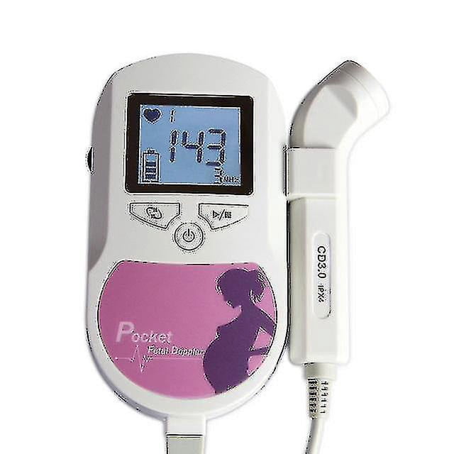 Contec Sound C Pocket Fetal Doppler Mon Tasa de sonido+l Forma de onda Rosa 3m