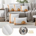 thumbnail image 6 of Fall Outdoor Waterproof Pillow Covers, Orange Pumpkin Thanksgiving Autumn Stripe Leaf Decorative Square Throw Pillowcase Sofa Cushion Sham for Patio/Couch/Chair, 24"x24" 2 Pack, 6 of 8