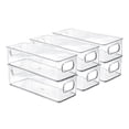 thumbnail image 1 of Stackable Plastic Food Storage Bins - Refrigerator Organizer With Handles For Pantry  Fridge  Freezer  Kitchen  Countertops  Cabinets - Clear Can Organizer, 1 of 6