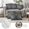 thumbnail image 6 of Gray Boho Floral Outdoor Waterproof Pillow Covers, Vintage Ethnic Tribal Abstract Motifs Decorative Square Throw Pillowcase Sofa Cushion Sham for Patio/Couch/Chair, 20"x20" 2 Pack, 6 of 8