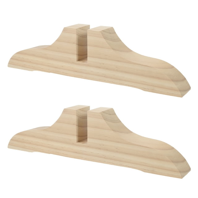 2 Pcs Support d'Écran de Confidentialité en Bois Kaki Rectangulaire Accessoire de Maison