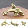 thumbnail image 1 of Shenmeida 2Pcs Vivid Dolphin Copper Sculpture Home Decor Modern Style Gold Decorative Ornaments for Living Room, Bedroom, Office Desktop, 1 of 7