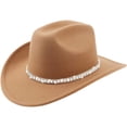 thumbnail image 4 of Western Style Rhinestone Cowboy Hat with Wide Brim for Travel and Everyday Wear Sun Shield Casual Desert- Accessory, 4 of 5