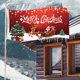 thumbnail image 2 of Bandera de papel tapiz navideño, bandera decorativa para jardín y patio, bandera navideña de vacaciones, decoración de casa al aire libre (roja), 2 of 5