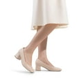thumbnail image 6 of DREAM PAIRS Women's Low Chunky Heels Square Toe Pumps Comfortable Slip On Dress Shoes Wedding Party Office Shoes, 6 of 7