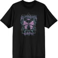 thumbnail image 3 of Distressed Black Metal Butterfly Adult Black Crew Neck Short Sleeve Tee-Medium, 3 of 4