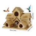 thumbnail image 3 of Casa para pájaros, decoración de jardín exterior de madera con múltiples agujeros, 3 of 7
