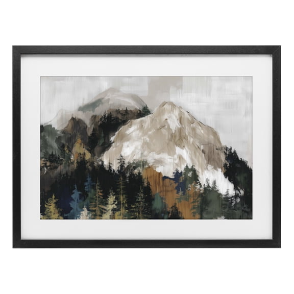 Stupell Industries Rugged Mountain Peaks Black Framed Print Under Glass, design by Chromatic Storm Studio