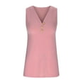 thumbnail image 4 of Njoeus Women's Button V-Neck Tank Tops, Womens Casual Sleeveless Ribbed Shirts Tunic Tops Summer Loose Dressy Blouse Long Tees S-XXL, 4 of 6