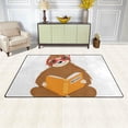 thumbnail image 3 of SKYSONIC Lightweight Soft Area Rugs Sloth in Red Glasses Reading Floor Mat for Kids Playing Room Hardwood Floor Living Room Nursery Rugs, 60x39 in, 3 of 6