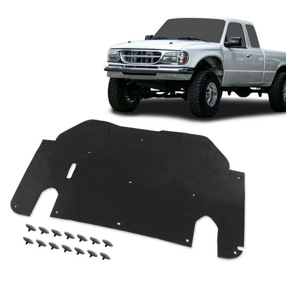 CROSSDESIGN Hood Insulation Pad 1/2" with clips Fit for Ford Ranger 1993-1997